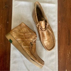 Panama Jack Havana Joe Embossed Metallic Croc Chukka Boots RARE